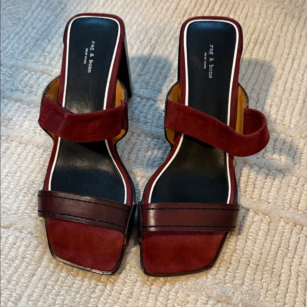 Rag & Bone Burgundy Heeled Sandals